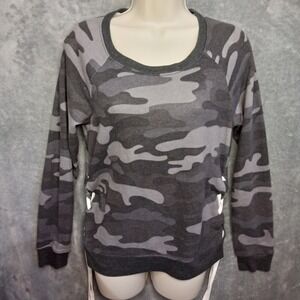 Perfect‎ Crew Camo Sweatshirt Women's Size M Gray Long Sleeve Crew Neck Casual